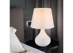 9007371320936 - Schreib Tisch Lampe Leuchte Keramik Textil Weiß 12 m Kabel Schalter Büro