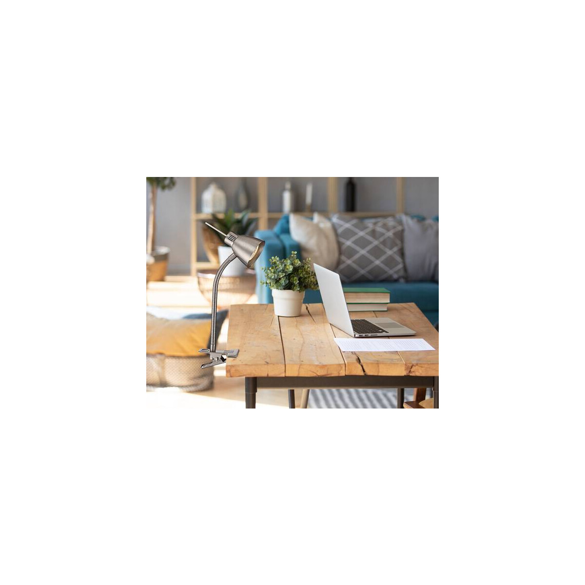 9007371343430 - Nuova Tischleuchte Metall Nickel Matt 1X Gu10 Led