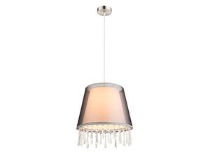 9007371344475 - - Hänge Leuchte Kristall Pendel Decken Lampe Schlaf Zimmer Beleuchtung Textil schwarz 15093H