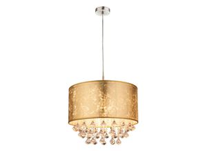 9007371344789 - - Kristall Hänge Leuchte Textil Pendel Schlaf Zimmer Beleuchtung Decken Lampe gold 15187H3