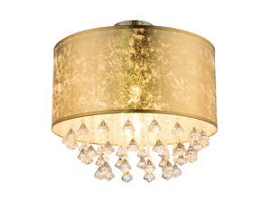 9007371360970 - - Deckenlampe Deckenleuchte Kronleuchter Kristalllampe Blattgold Textil