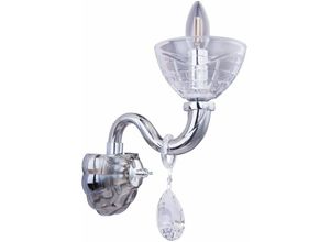 9007371372638 - - Wandkronleuchter Wandlampe Wohnzimmerleuchte Kristall Flurleuchte rauch 1x E14 Fassung BxH 13x37 cm 64131-1W