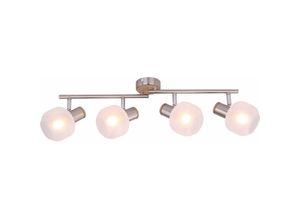 9007371384990 - Decken Lampe Leuchte Beleuchtung Spots Beweglich Glas Nickel Matt Holzoptik