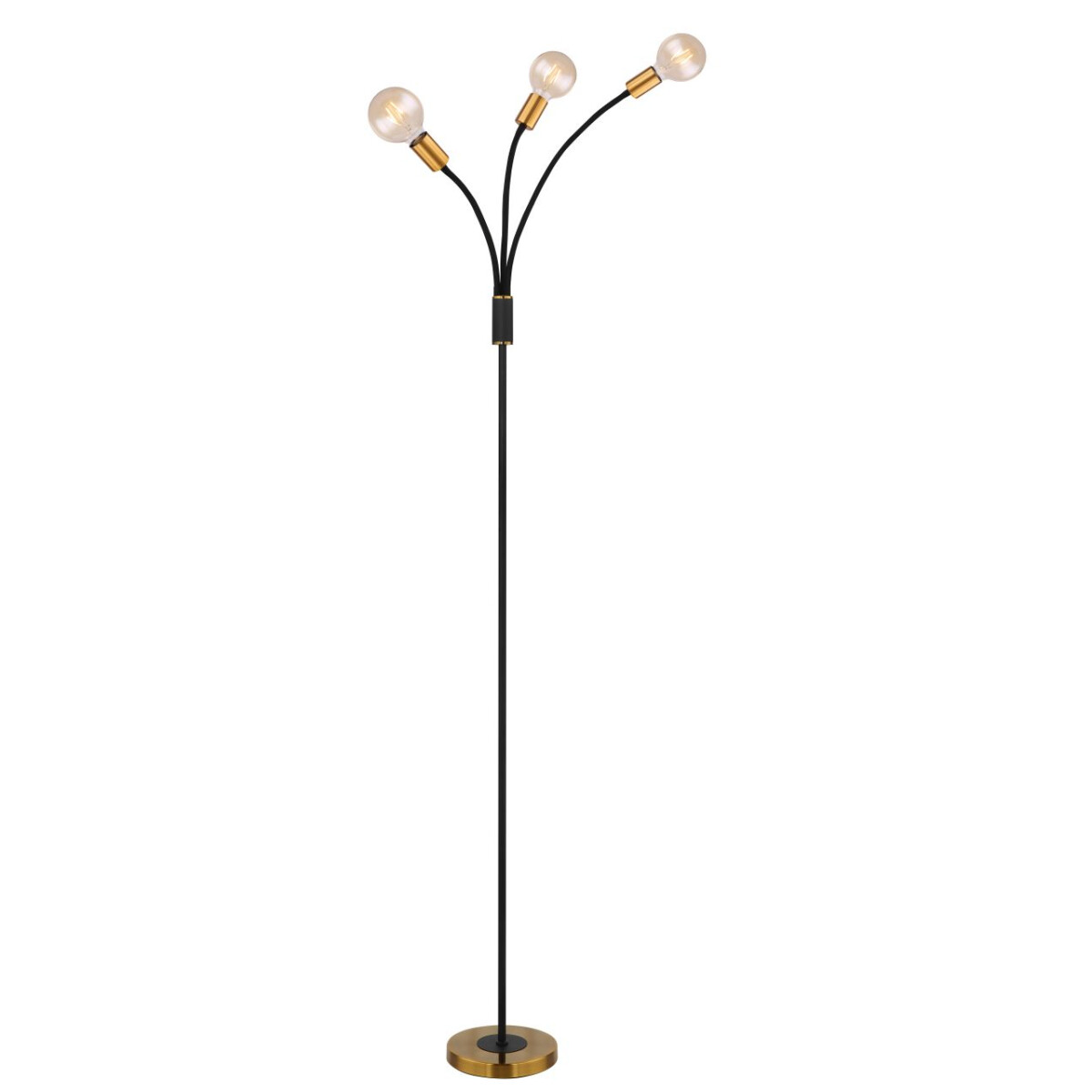 9007371389896 - - Vintage Stand Leuchte verstellbar Wohn Arbeits Zimmer Steh Lampe schwarz gold 54010-3S