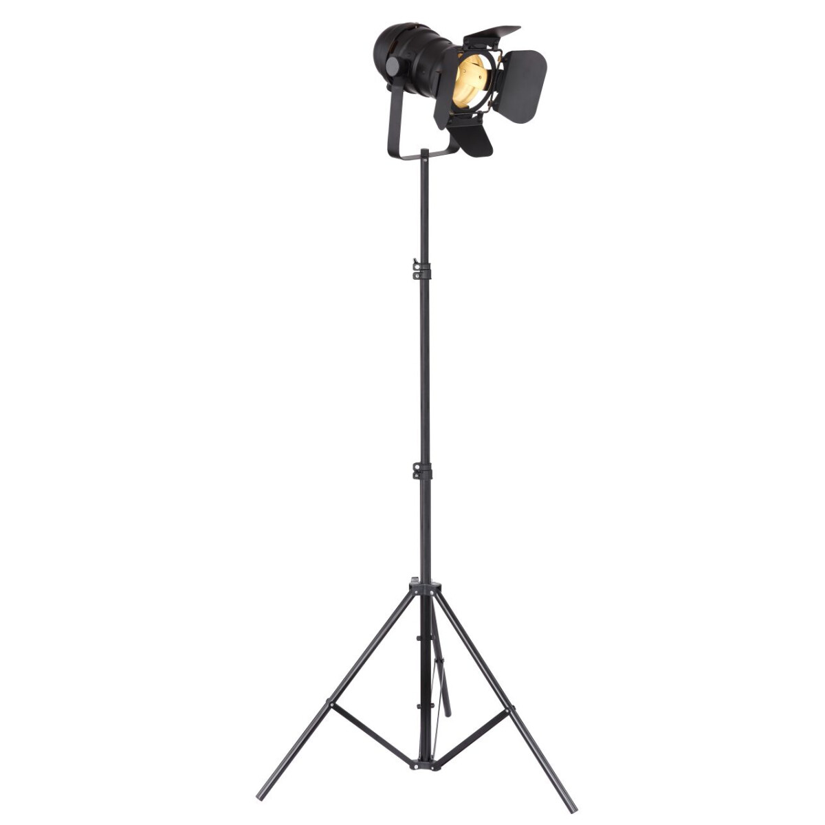 9007371395996 - Steh Stand Lampe Leuchte Metall Schwarz Filmsetstrahler Höhenverstellbar