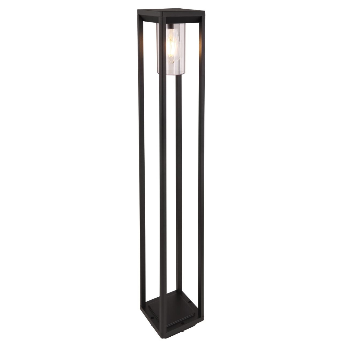 9007371400515 - - Stand Leuchte alu schwarz-matt Garten Terrassen Strahler Deko Sockel Steh Außen Lampe eckig 3135S4