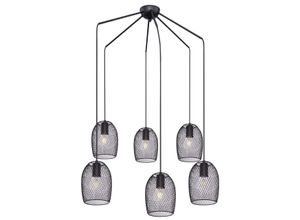 9007371406074 - - Decken Pendel Geflecht Lampe Wohn Zimmer Beleuchtung Design Hänge Lampe schwarz 15395-6H