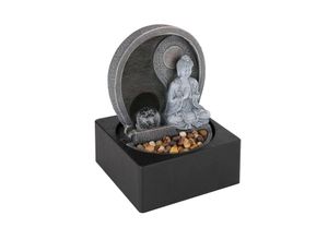 9007371420407 - LED-Zimmerbrunnen Fontana anthrazit grau Buddha