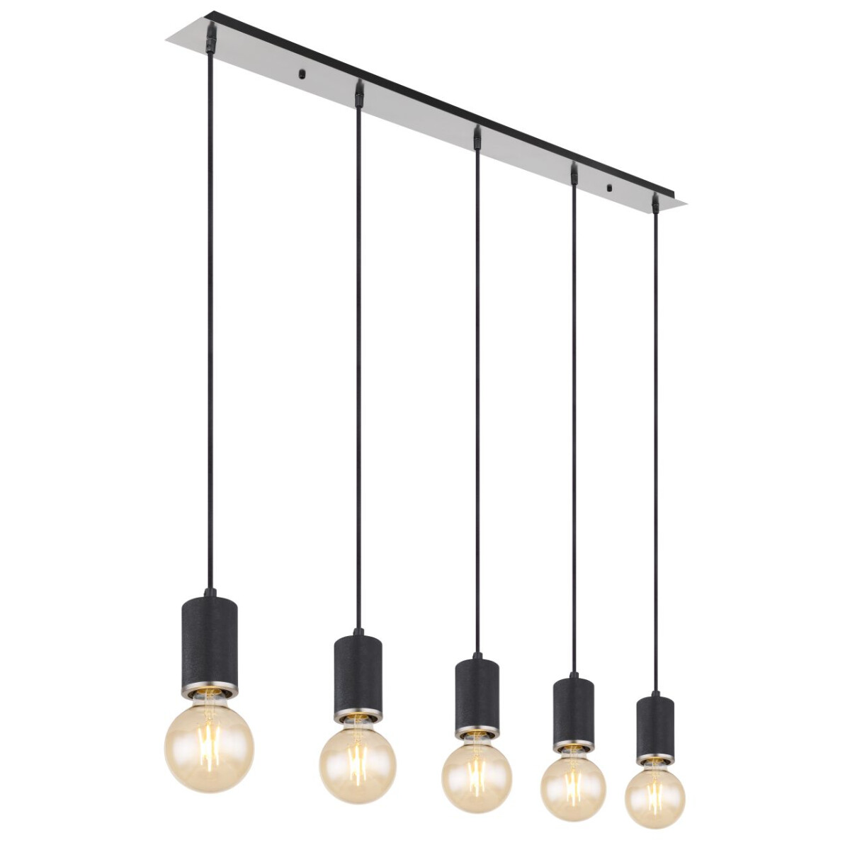 9007371426140 - 54032-5HB Hängeleuchte joseba E27 5x60W Metall schwarz matt Nickel matt B10cm H120cm dimmbar - Globo