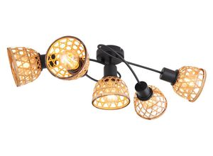 9007371428809 - 54053-5D Deckenleuchte wenna E27 led 5x15W Metall schwarz matt B39cm H195cm - Globo