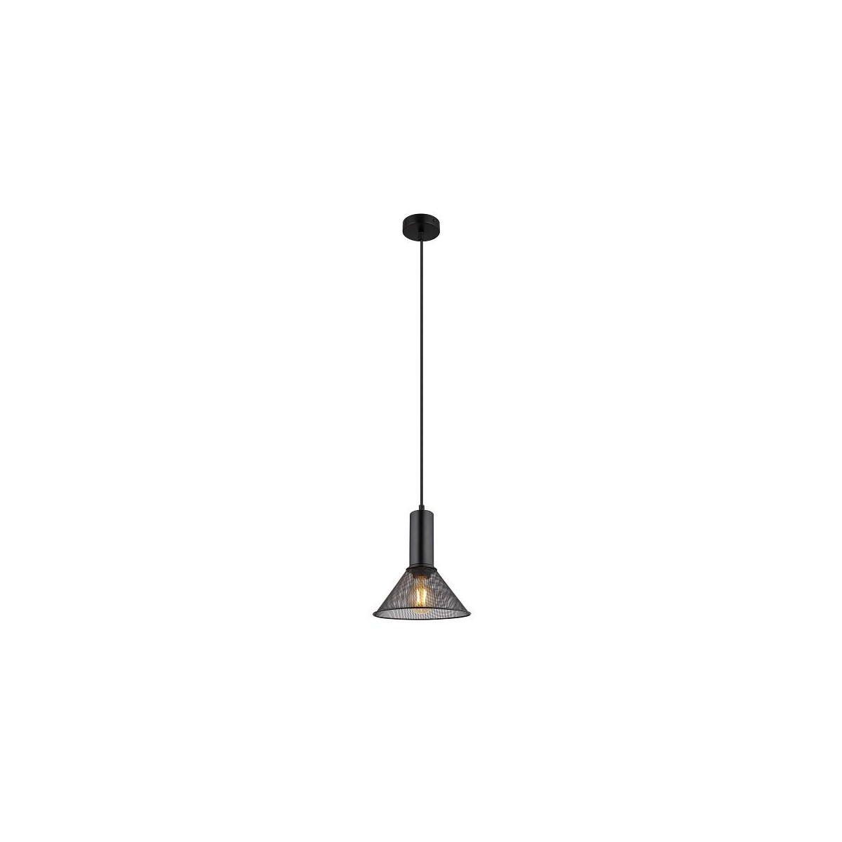 9007371432592 - 15648H1 Hängeleuchte jedd E27 1x60W Metall Metallgeflecht schwarz matt H120cm Ø21cm höhenverstellbar - Globo