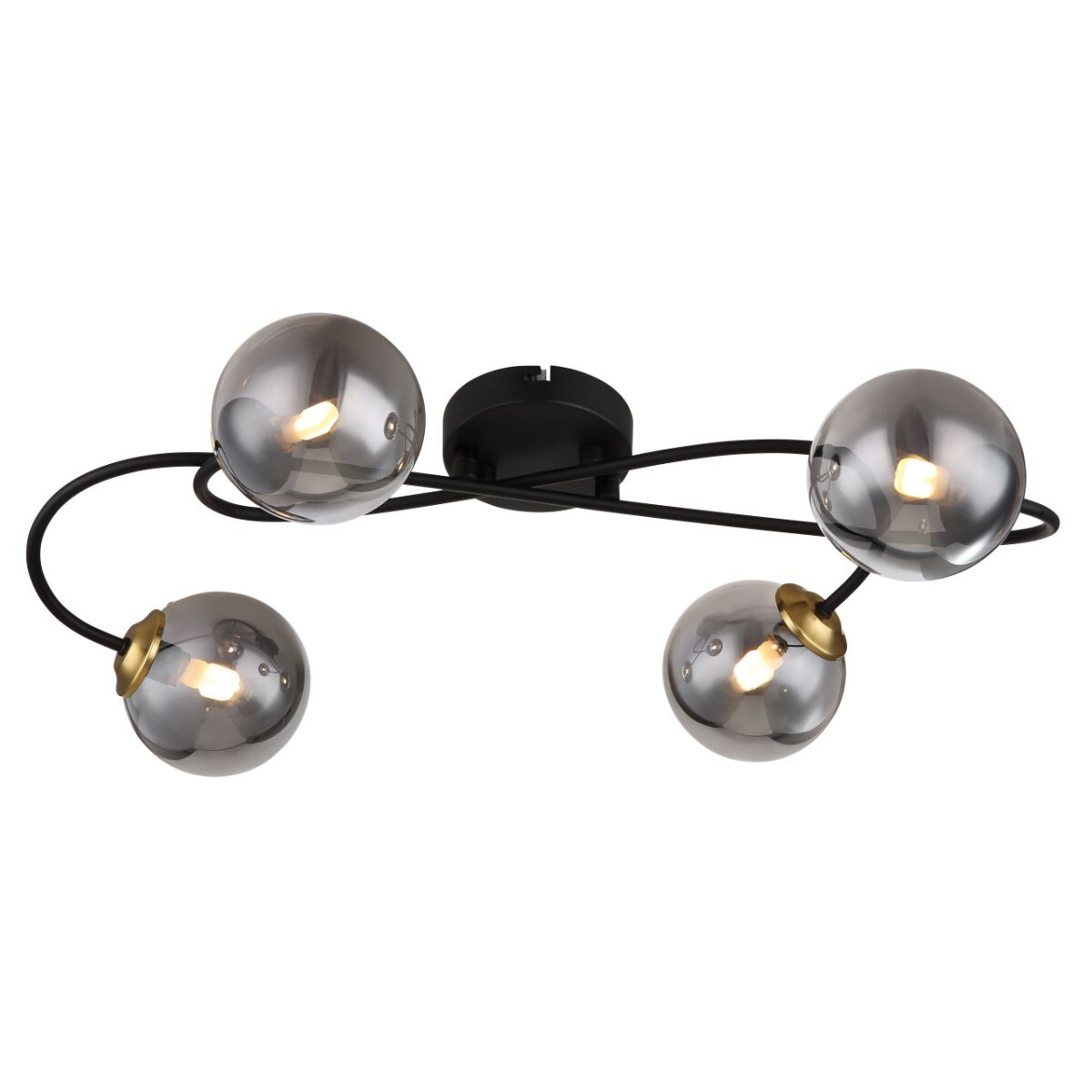 9007371434190 - Deckenlampe Designleuchte Wohnzimmerleuchte schwarz Rauchglas Kugel L 525 cm