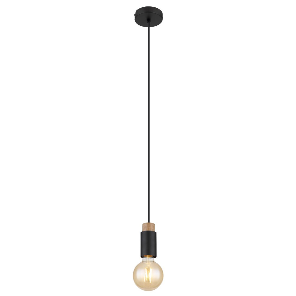 9007371439867 - GLOBO 54045H Hängeleuchte MATTI E27 1x40W Metall schwarz matt H120cm Ø10cm dimmbar