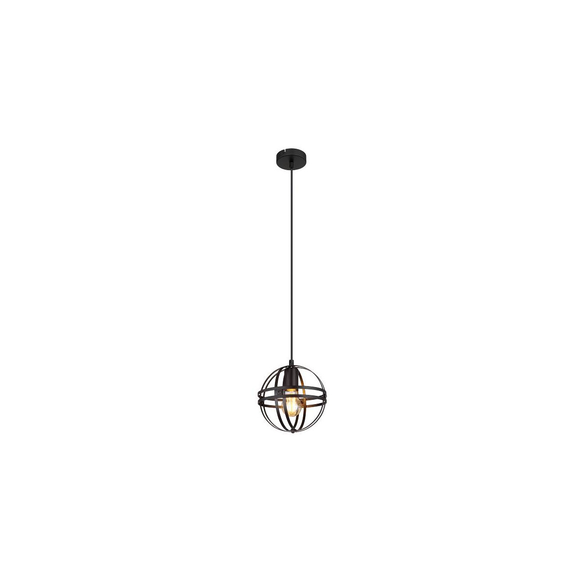 9007371441259 - 15639H Hängeleuchte tamara E27 1x60W Metall schwarz matt H120cm Ø20cm höhenverstellbar - Globo