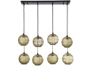 9007371441334 - GLOBO 14995-8H Hängeleuchte HERMI II E27 8x25W Altmessing Metallgeflecht B24cm H140cm höhenverstellbar