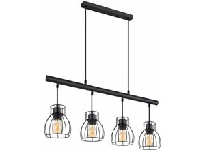 9007371460168 - Lighting - Vintage Pendelleuchte Hängelampe Esstisch Hängeleuchte Industrial schwarz Hängelampe Käfig Schirme Metall 4x E27 Fassungen l 77 cm