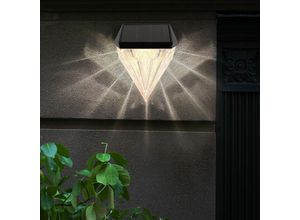 9007371460205 - Solar Außenwandlampe Gartendeko LED Wandleuchte Aussen Kristalle Diamant Design warmweiß BxH 98 x 12 cm