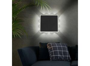 9007371460304 - - Wandlampe Flurleuchte led Wandleuchte indirekte Beleuchtung Schlafzimmerlampe schwarz Metall Acryl 12W 850lm warmweiß BxH 20x20 cm