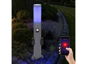 9007371461721 - - Stehlampe Smart Außenleuchte mit Bewegungsmelder Gartenleuchte dimmbar Sprach- App Steuerung rgb led 9W 806lm warmweiß h 60 cm