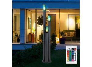 9007371463169 - Wegeleuchten Außen Edelstahl Außenlampe Standleuchte Gartenleuchte Groß für draußen anthrazit rauch Fernbedienung dimmbar 3x rgb led 85W 806Lm