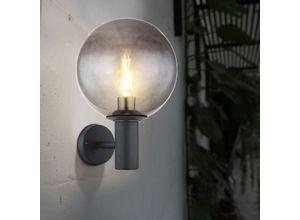 9007371463381 - - Außenlampe Edelstahl Wandleuchte Außen E27 Terrassenlampe Außen anthrazit Glas rauch 1x E27 LxBxH 265x25x37 cm