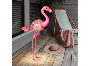 9007371467211 - - Solarlampen für Außen Figur Garten Skulptur Außenleuchte Solar Gartenlampen Flamingo Form mit Erdspieß pink 1x led h 74 cm