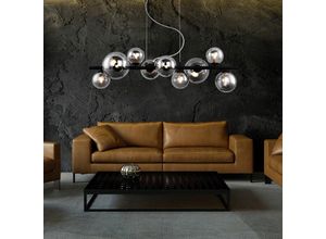 9007371470136 - - Pendelleuchte Kugel Glas Hängelampe Esstisch schwarz Wohnzimmerlampe hängend Modern Rauchglas 9x led 35W 350lm warmweiß LxH 86x120 cm 9007371470136 - - Pendelleuchte Kugel Glas Hängelampe Esstisch schwarz Wohnzimmerlampe hängend Modern Rauchglas 9x led 35W 350lm warmweiß LxH 86x120 cm