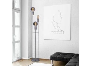 9007371470365 - Stehlampe Stehleuchte Beistellleuchte Wohnzimmerlampe Standleuchte Schlafzimmerlampe 3 Flammig Metall silber antik 3x E27 Fassungen DxH 25x143cm