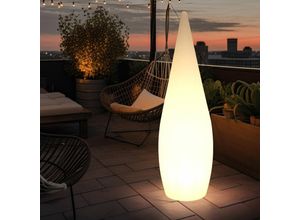 9007371470631 - - Stehleuchte Außen Gartenlampe Standleuchte Terrassenlampe mit Erdspitz zur Befestigung Kunststoff weiß opal 1x E27 DxH 24x80 cm