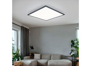 9007371472185 - - Deckenleuchte Deckenlampe Aufbaupanel Wohnzimmerlampe 3 Stufen Backlight quadratisch weiß opal graphit led 24W warmweiß LxBxH 45x45x75cm