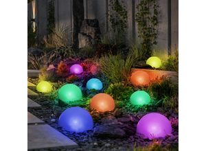 9007371472215 - - Solarlampe Außenleuchte Gartendeko led Halbkugel Wegelampe rgb Farbwechsel l 475 cm 10er Set