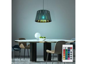 9007371477876 - - Hängeleuchte Esszimmer Pendelleuchte schwarz Holzoptik Hängelampe Modern Fernbedienung dimmbar 1x rgb led 85W 806Lm warmweiß DxH 35x120 cm