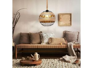 9007371478910 - - Hängeleuchte Pendelleuchte Retro Hanfseil Boho Esstischleuchte Drahtgeflecht schwarz 1x E27 DxH 30 x 120 cm 9007371478910 - - Hängeleuchte Pendelleuchte Retro Hanfseil Boho Esstischleuchte Drahtgeflecht schwarz 1x E27 DxH 30 x 120 cm