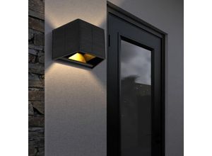 9007371481910 - Außenleuchte Solarlampe Außenwandleuchte LED Wandstrahler Fassadenleuchte Gartenleuchte LED schwarz auf- und abwärts leuchtend 6W 40lm warmweiß