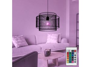 9007371488216 - Hängelampe Pendellampe schwarz Hängeleuchte schwarz Industriell Esszimmer Gitter Fernbedienung dimmbar 1x rgb led 85W 806Lm warmweiß DxH 40x120