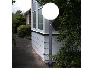 9007371488346 - - Wegeleuchte mit Bewegungsmelder Stehlampe Außen Gartenlampe Aluminium anthrazit Glas opal 1x E27 DxH 25 x 100 cm