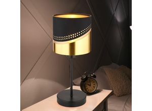 9007371488407 - - Tischleuchte Beistelllampe Nachttischlampe Wohnzimmerlampe Schwarz-matt Gold