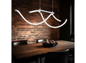 9007371490073 - Pendellampe dimmbar Esstischleuchte Hängelampe verchromt Wohnzimmerlampe höhenverstellbar Metall Kunststoff 20W 1680lm warmweiß LxH 102x120 cm