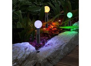 9007371490929 - Solarlampe Lichterkette schwarz Außenleuchte Solarleuchte Terrassenlampe IP44 Akku Stufenschalter Kunststoff schwarz rgb led warmweiß LxBxH