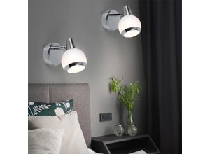 9007371491070 - Wandleuchte Wandlampe Schlafzimmerlampe LED Glas chrom Wandstrahler opal 1x LED 3W 300Lm 3000K BxH 8x115 cm 2er Set