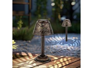 9007371491568 - - Solarleuchte Tischlampe Außenleuchte led Terrassenlampe Erdspieß Gartendeko kupfer DxH 138x27 cm 2er Set