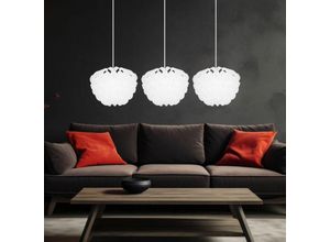 9007371491872 - - Hängeleuchte weiß Küchenlampe hängend Hängelampe Schlafzimmer 3 flammig Dekorbögen modern Metall 3x E14 Fassungen HxLxB 120x101x26 cm