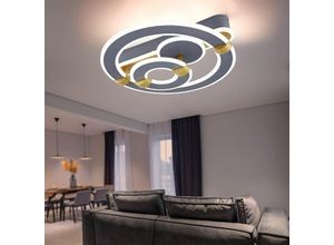 9007371491889 - Led Deckenleuchte Wohnzimmerleuchte Schlafzimmerlampe Deckenlampe Metall Acryl gold grau dimmbar Fernbedienung cct Memory -Nachtlicht 48W 2520lm