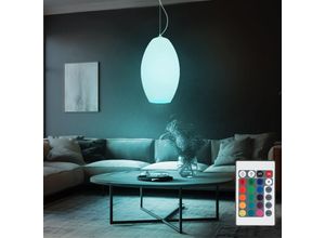 9007371494071 - Hängeleuchte Pendellampe Pendelleuchte Schirmleuchte Fernbedienung dimmbar Memory Funktion Metall Glas gestreift weiß opal nickel matt rgb led