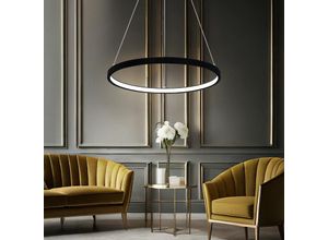 9007371494361 - Hängeleuchte Pendelleuchte Ring rund led Lampen Wohnzimmer hängend Modern aus Metall in schwarz-matt opal 1x led 19W 800Lm warmweiß DxH 385x120cm 9007371494361 - Hängeleuchte Pendelleuchte Ring rund led Lampen Wohnzimmer hängend Modern aus Metall in schwarz-matt opal 1x led 19W 800Lm warmweiß DxH 385x120cm