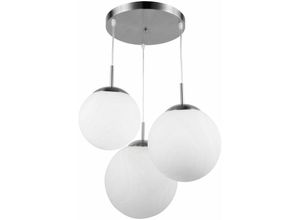 9007371494804 - Hängelampe Wohnzimmerleuchte Kugel Pendelleuchte Glas mit unterschiedlich großen Lampenschirmen Metall 3x led 8 w 806lm warmweiß DxH 52x80 cm