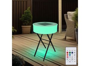 9007371495672 - - Gartentisch Solar Solartisch Lautsprecher Außen Tisch Solarlampe Farbwechsel Fernbedienung Akku 10x led 10x rgb led DxH 53x75 cm