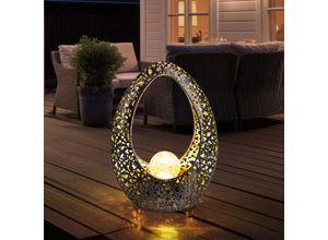 9007371495733 - Orientalische Solarlampen für Außen Gartendeko Outdoor Balkon Deko Dekorstanzungen Glaskugel bronze gold 1x led warmweiß LxH 215 x 275 cm