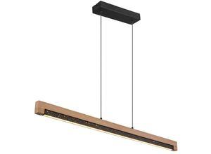 9007371497225 - Pendelleuchte Hängeleuchte Holzlampe Esstischleuchte Wohnzimmerlampe Küchenleuchte Metall Alu Holz Kunststoff schwarz braun 1x LED 24W 580Lm 3000K