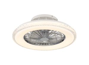 9007371497447 - Deckenventilator Deckenlampe dimmbar Kristalle Fernbedienung Vor-Rücklauf LED